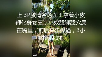 上 3P激情名场面！拿着小皮鞭化身女王，小奴舔脚舔穴尿在嘴里，前后夹击操逼，3小时淫乱的!