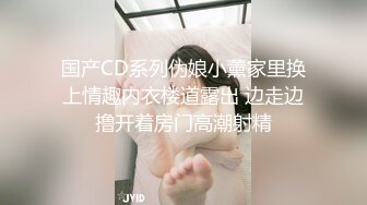 国产CD系列伪娘小薰家里换上情趣内衣楼道露出 边走边撸开着房门高潮射精